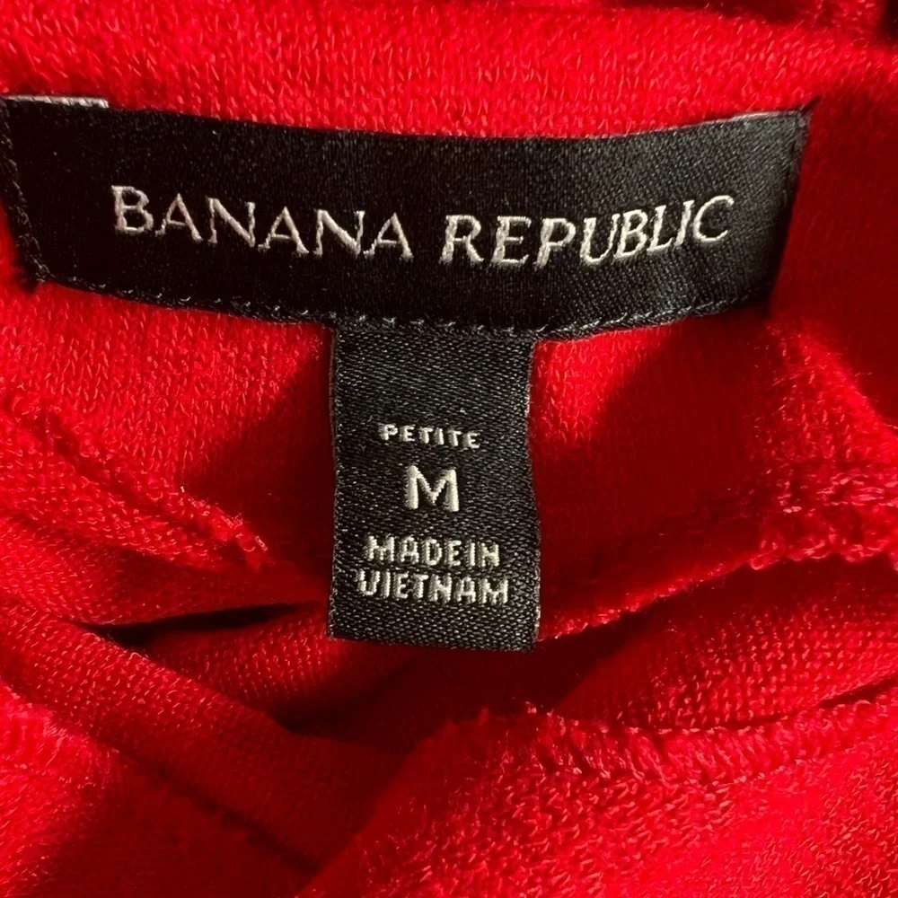 Banana Republic Petite Red Long Sleeve Wrap Front Bodysuit - M - Picture 3 of 6